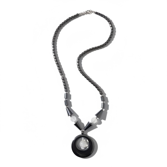 Jewelry - Elegant Hematite and Moonstone Necklace - 18” Long